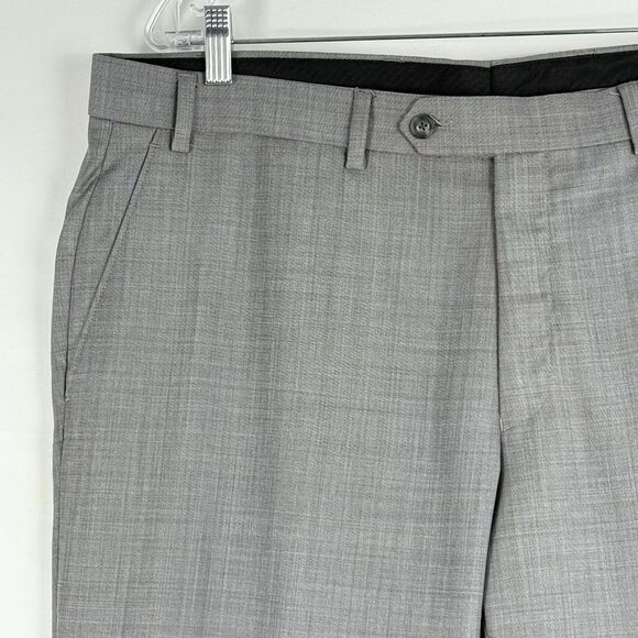 Michael Kors Mens Classic fit Wool Dress Pants 38w/30L Grey Solid NaturalStretch - Picture 6 of 16